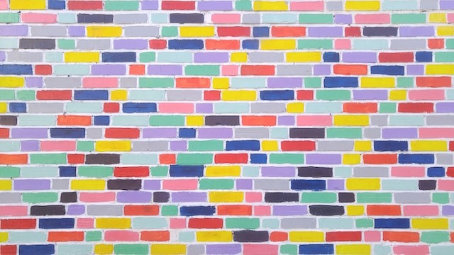 colorful bricks of the wall