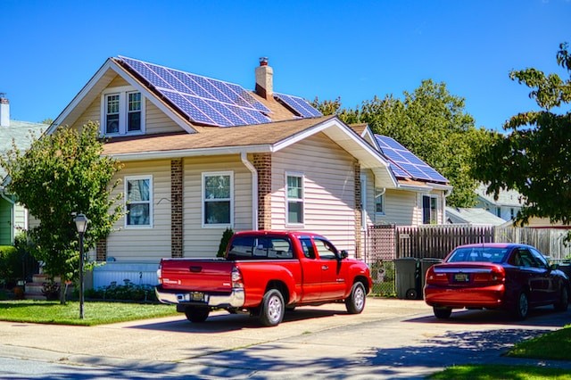 house with solar panels