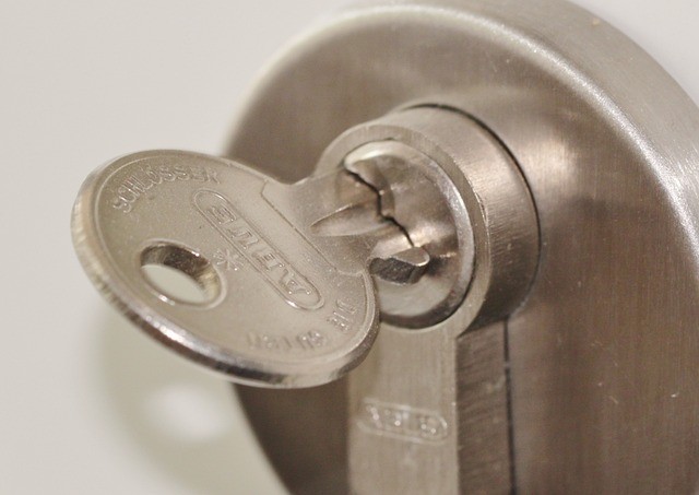 key in the door lock